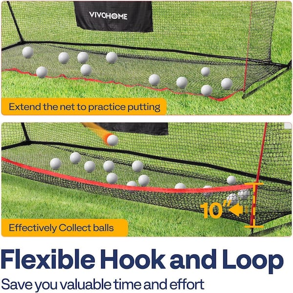 VIVOHOME 10 x 7 ft. Golf Practice Net for Hitting, Chipping