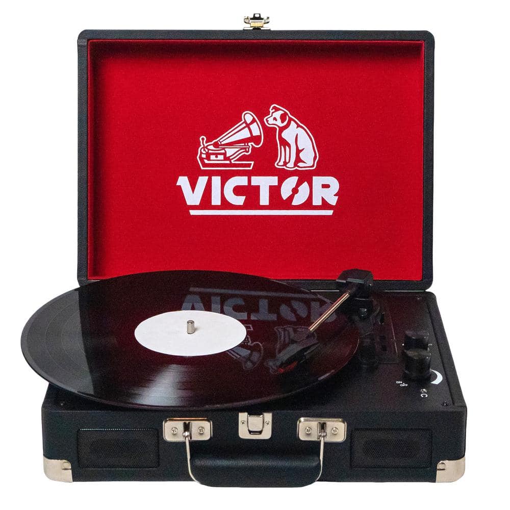 Victor Metro Portable Suitcase Turntable Record Player with Dual
