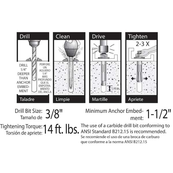 Red Head - 3/8 in. x 3 in. Hex-Head Sleeve Anchors (15-Pack)