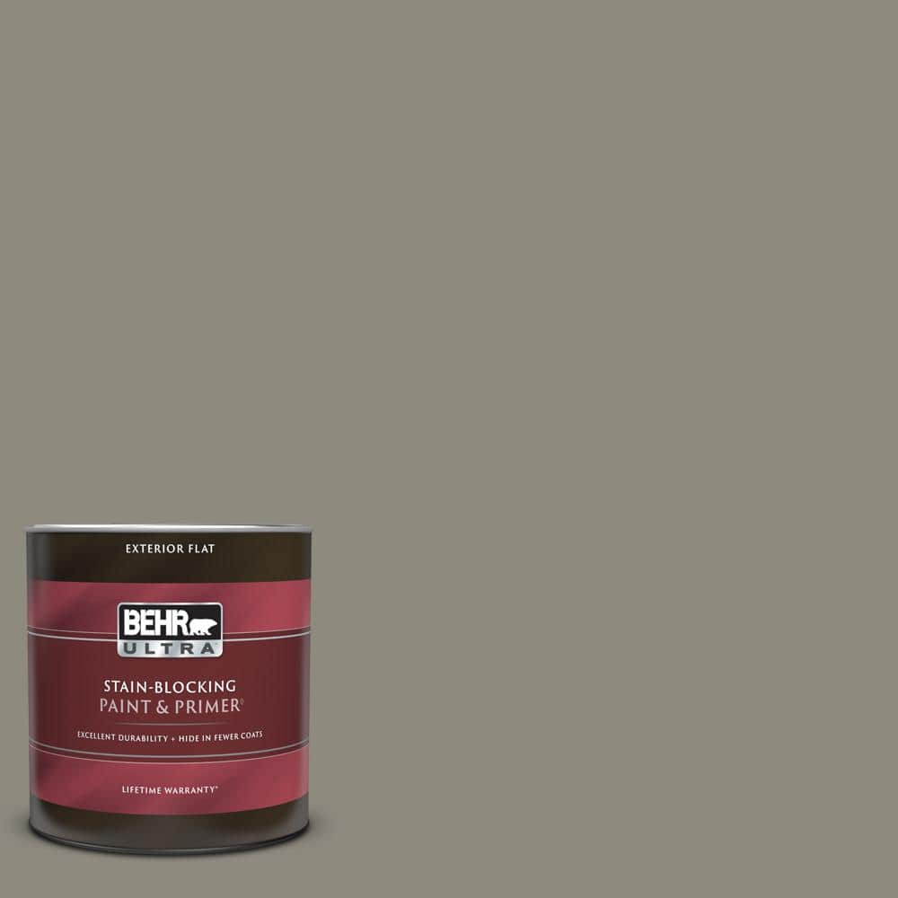 BEHR ULTRA 1 qt. #790D-5 Squirrel Flat Exterior Paint & Primer 485304 - The  Home Depot