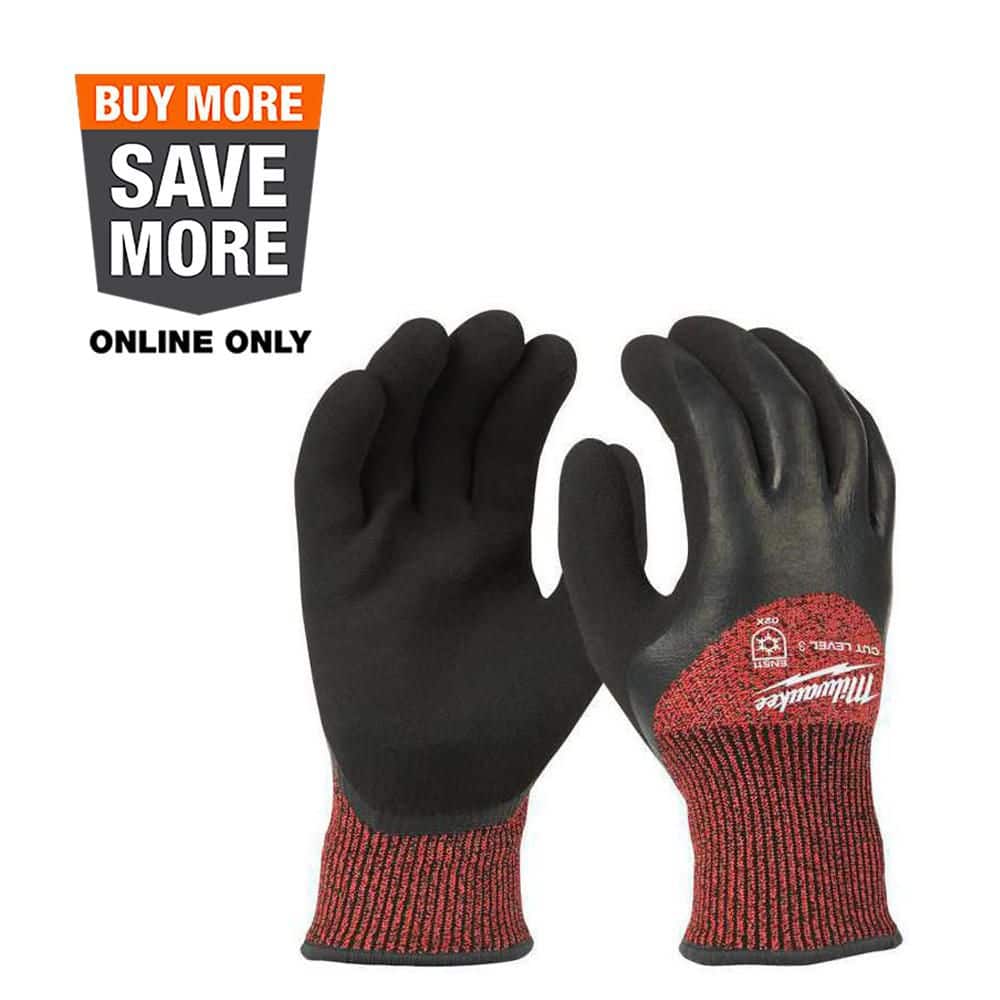 Small Red Latex Level 3 Cut Resistant Insulated Winter Dipped Work Gloves price history on PriceWatchPro