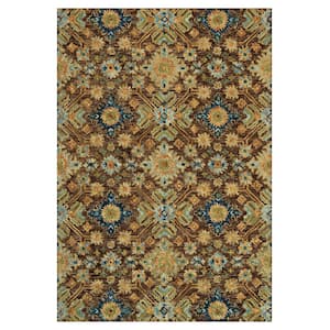 Jackson 9 x 12 Brown Traditional Pattern Area Rug for High Traffic Living Room Dining Room Bedroom