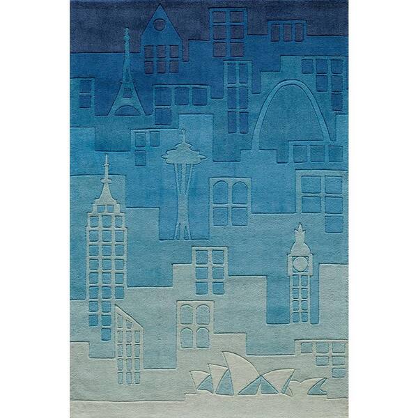 Momeni Young Buck Collection Blue 8 ft. x 10 ft. Area Rug