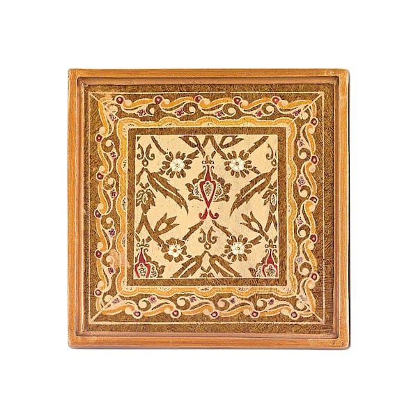 Badash Crystal 4 in. 4-Piece Square Antigua Sand Coaster Set