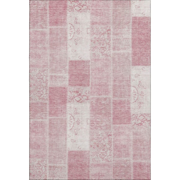 Addison Rugs Mayfield Premium Machine Washable Indoor/Outdoor Geometric AMF631 Pink 2 ft. 6 in. x 3 ft. 10 in. Area Rug
