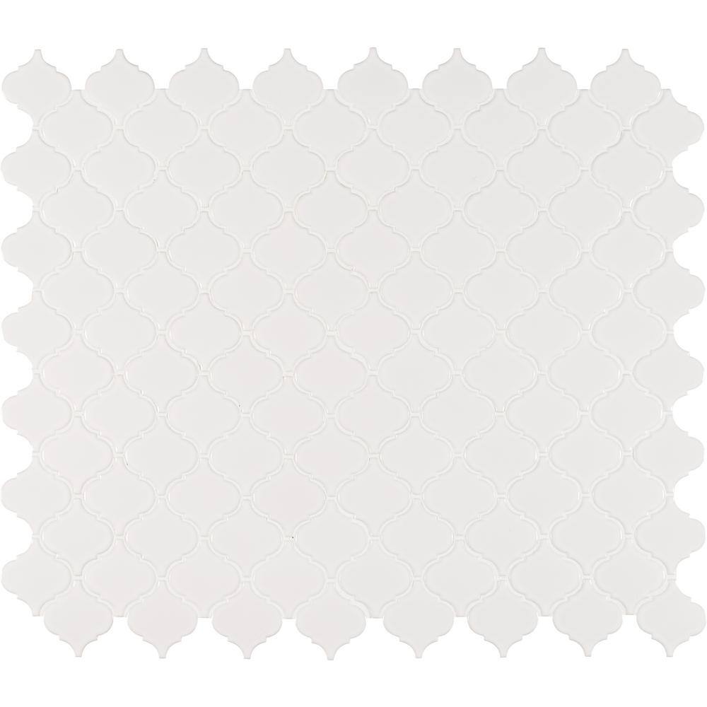 Download Msi Retro Bianco Arabesque 10 63 In X 8 84 In X 6mm Glossy Porcelain Mesh Mounted Mosaic Tile 10 95 Sq Ft Case Pt Retbia Arabe The Home Depot