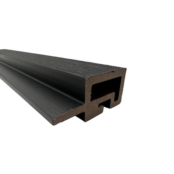 Ejoy 2.2 in. x 1.1 in. x 8 ft. Black Outdoor European Siding PVC End Trim (Set of 10-Pieces)