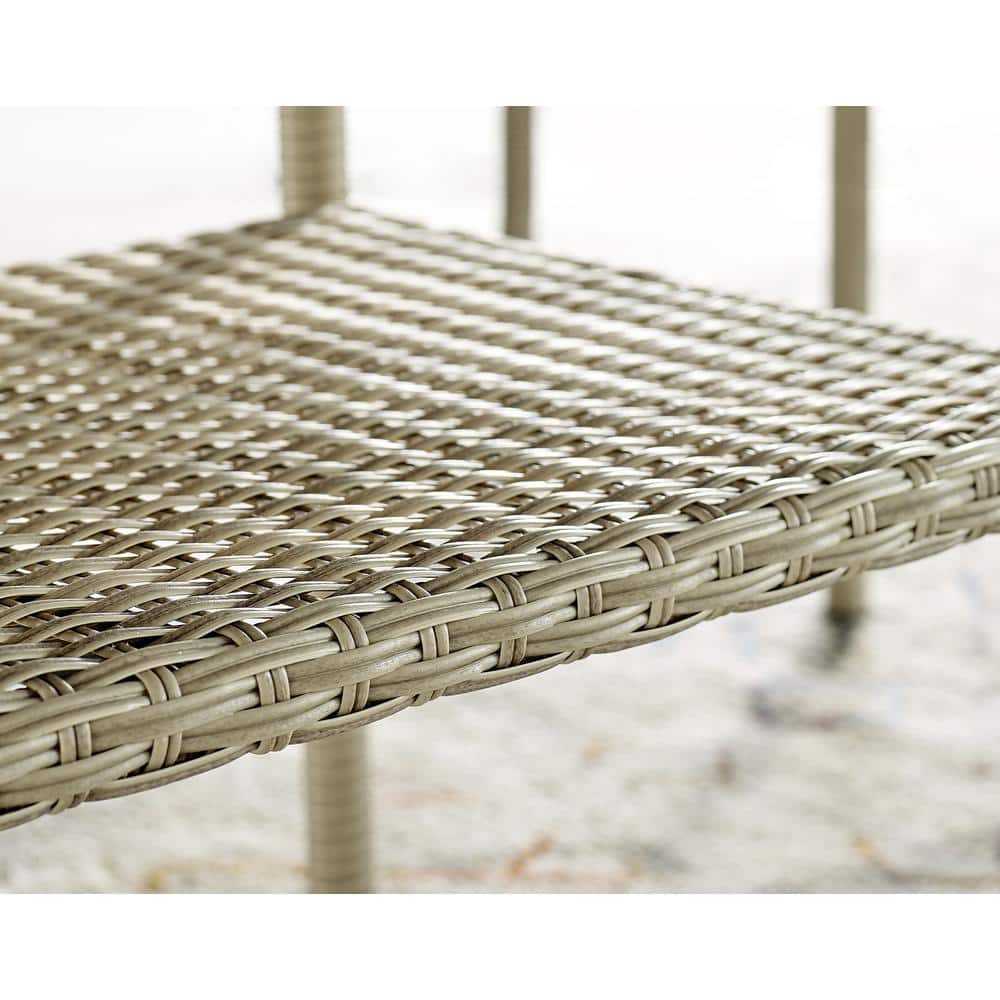 Windham Light Gray All-Weather Wicker Outdoor Coffee Table with Glass Top