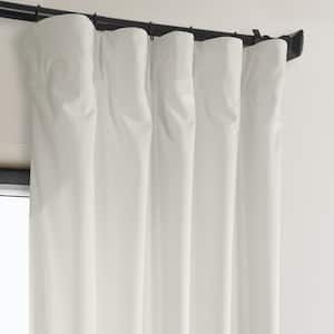 Pillow White Velvet Rod Pocket Room Darkening Curtain - 50 in. W x 108 in. L (1 Panel)