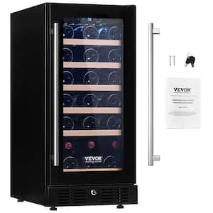Wine Cooler, 110-Volt 30 Bottles Capacity Under Counter Built-in or Freestanding Wine Refrigerator with Blue LED Light