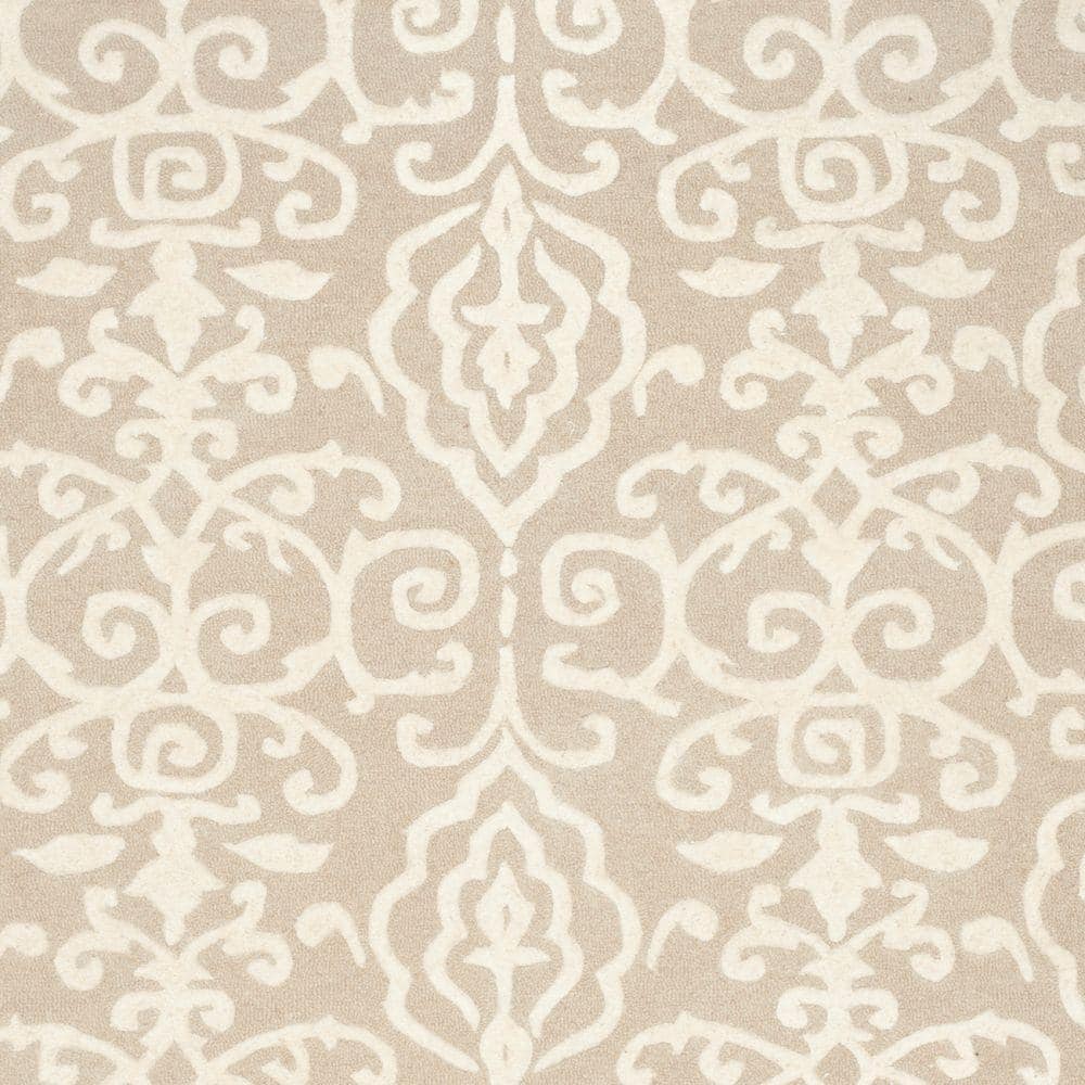 Handmade Tufted Floral Wool 8' x 10' Rectangular Rug