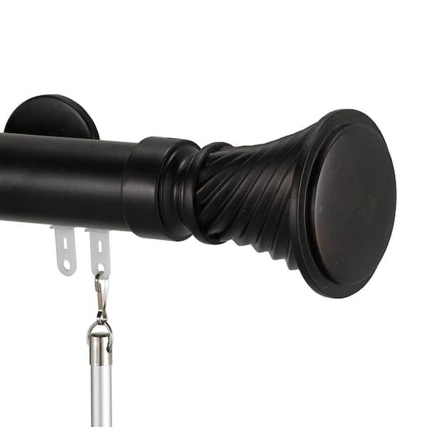 Art Decor Tekno 40 120 in. Traverse Rod with Elfin Finial in Reddish Brown