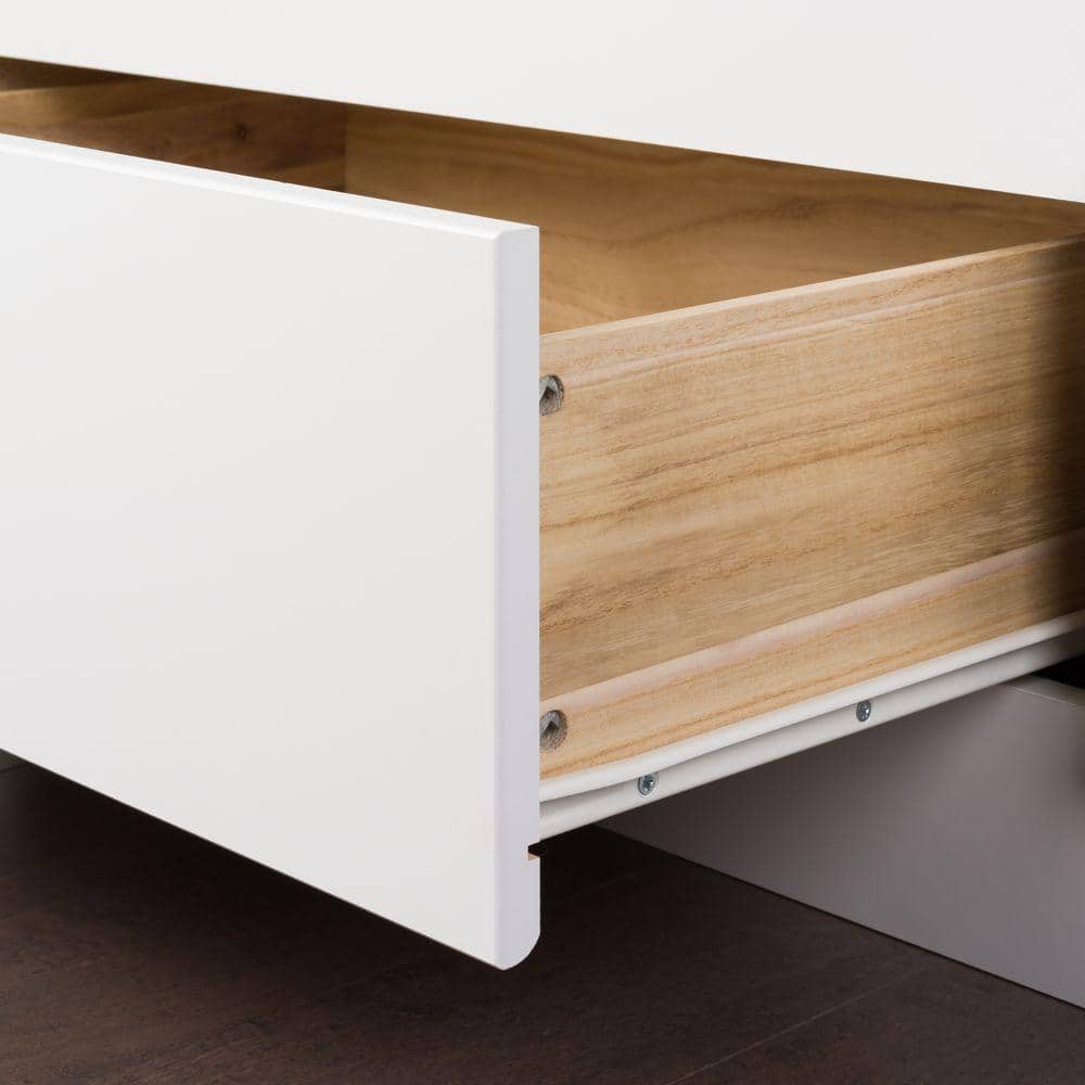 Queen Pine Wood Frame Platform Bed with Storage Drawers