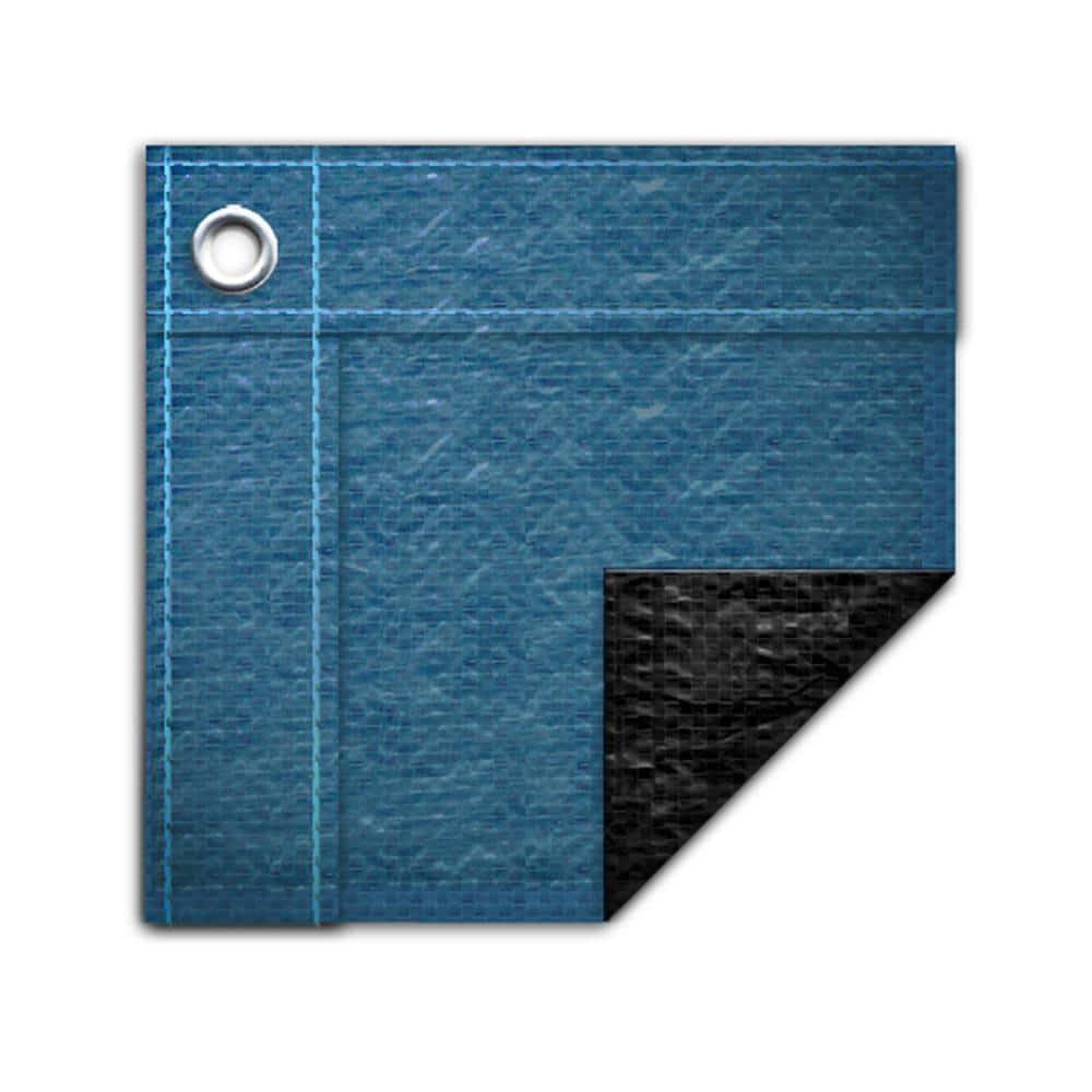 Heavy-Duty Black Rectangular Winter Pool Cover for In-Ground Pools