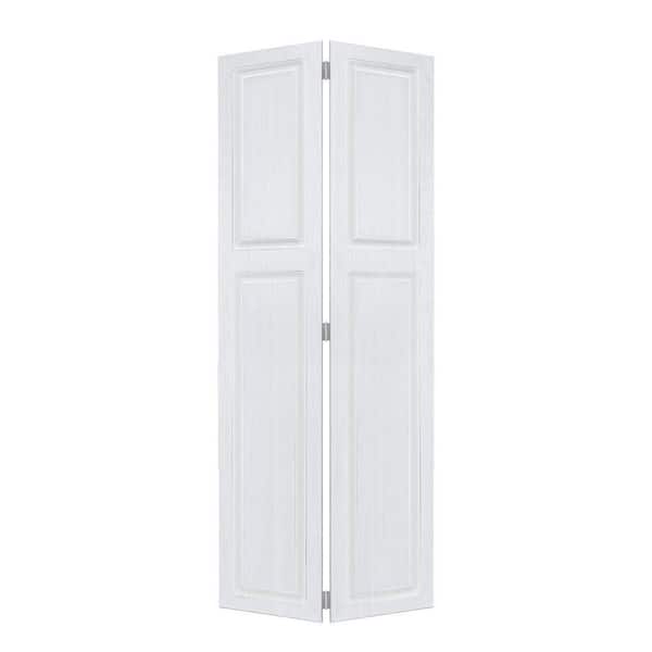 AIOPOP HOME 2 Panel Bi-Fold 44 in. x 79 in. MDF White Walnut Barn