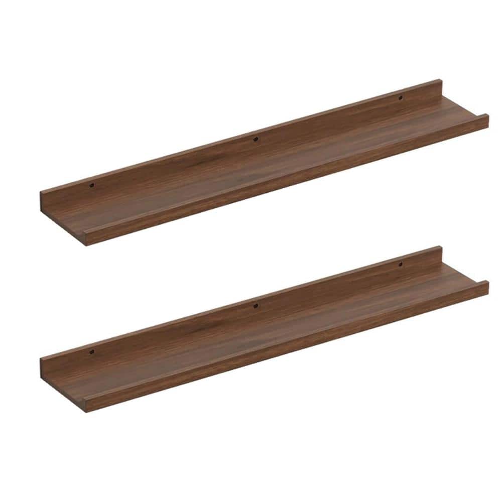 35.4 in. W Walnut Decorative Floating Shelves Wall Mounted Set of 2 price history on PriceWatchPro