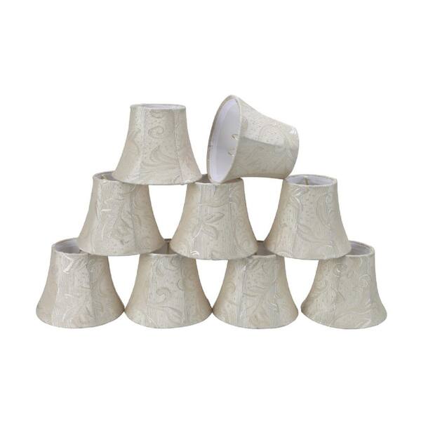 Aspen Creative Corporation 5 in. x 4 in. Off White and Leaf Bell Lamp Shade (9-Pack)