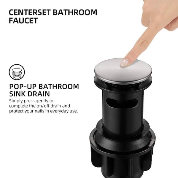 Zalerock Waterfall 8 in. Widespread Double Handle Low Arc Bathroom