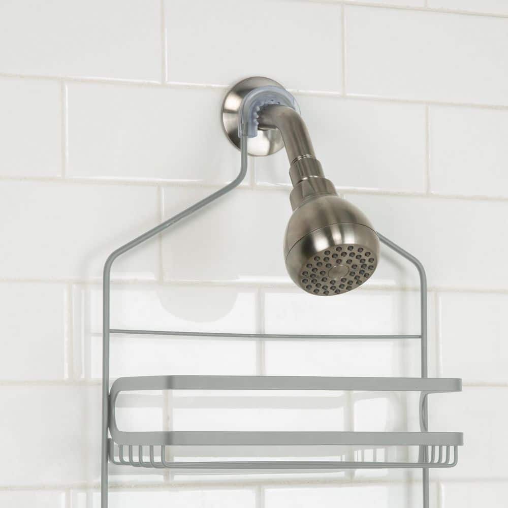 Gray Stainless Steel Suction Mount Shower Caddy with Shelves
