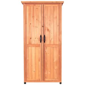 36 in. W x 24 in. D x 72 in. H Medium Brown Solid Wood Cedar Vertical Storage Shed 6 sq. ft.