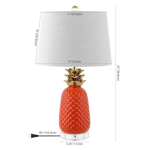 JONATHAN Y Pineapple 23 in. Classic Vintage Ceramic LED Table Lamp