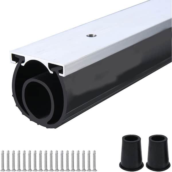 10ft EPDM Rubber Universal Garage Door Bottom Seal Weatherstrip with Aluminum Track Retainer Kit Black