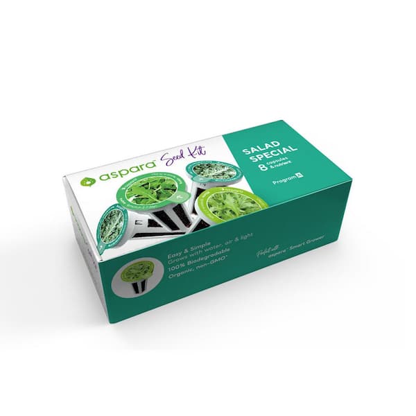 aspara Organic Salad Special 8 Capsule Seed Kit