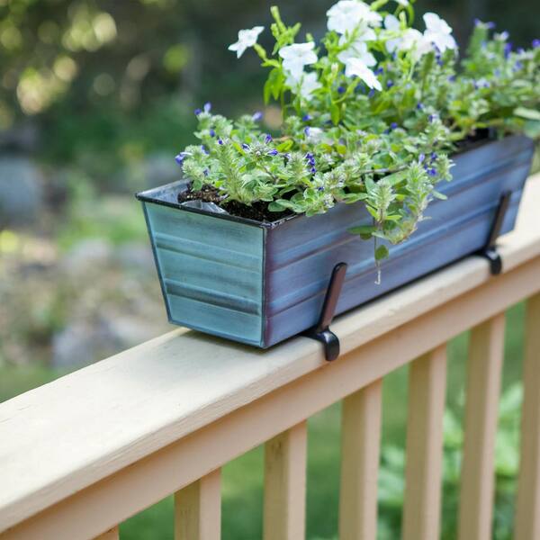 ACHLA DESIGNS Small Galvanized Steel Flower Box Planter With