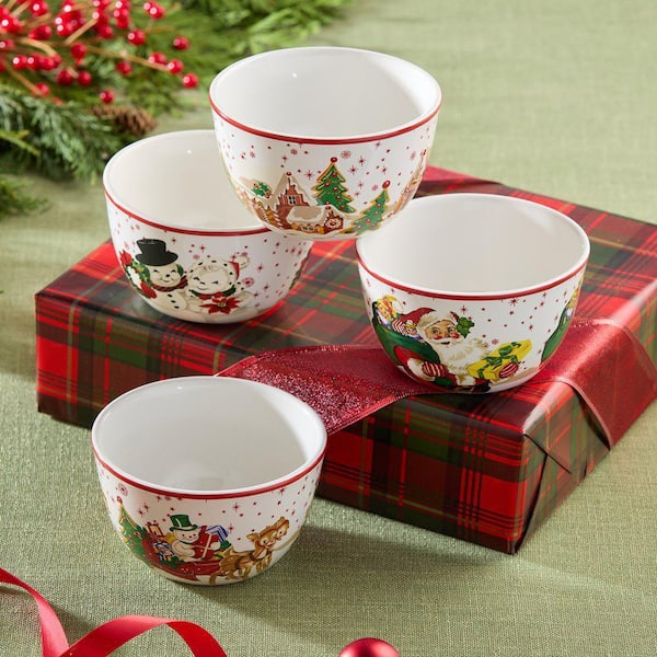 Certified International Santa's Retro Christmas Assorted Colors