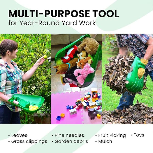 Leaf Collecting Tool-Large Ergonomic Hand Held Leaf Scoops, Heavy Duty Rakes for Lawn and Garden Cleanup (1 Pair)