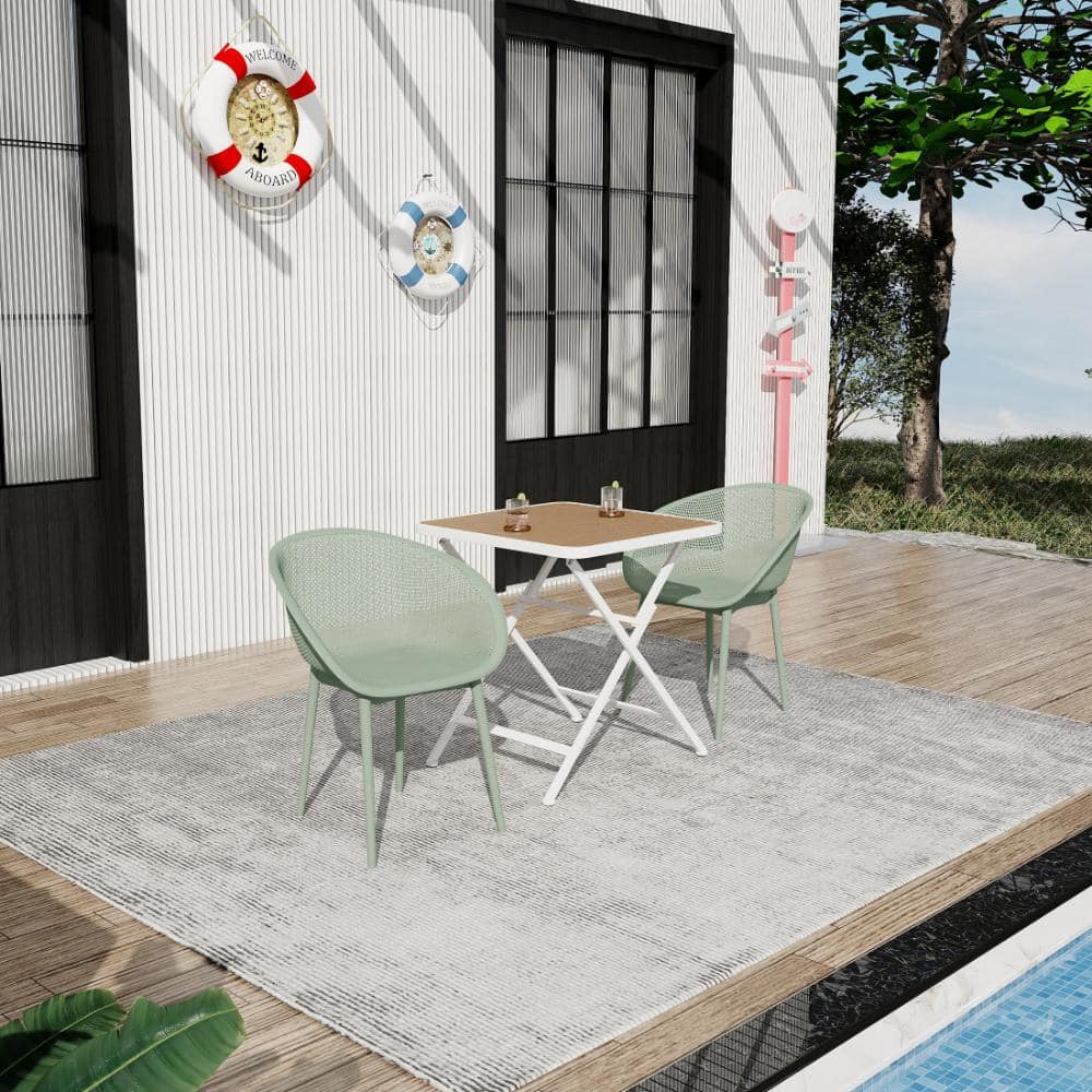 2-Pack Modern Lounge Chairs & Folding Square Table for Indoor Outdoor price history on PriceWatchPro