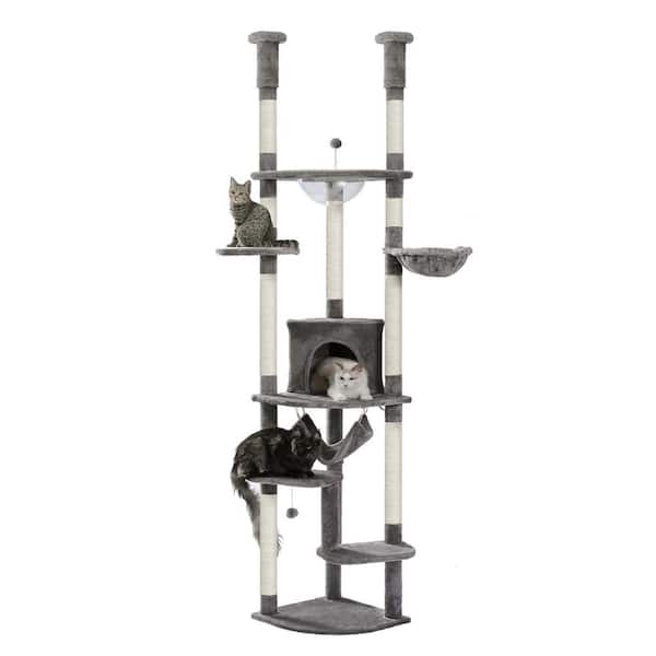 Foobrues Cat Tree Floor to Ceiling Cat Tower Large Hammock Levels