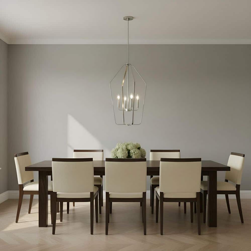 Kennan 4-Light Brushed Nickel Transitional Dimmable Lantern Chandelier price history on PriceWatchPro