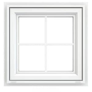 23.5 in. x 23.5 in. V-4500 Series White Vinyl Awning Window with Colonial Grids/Grilles