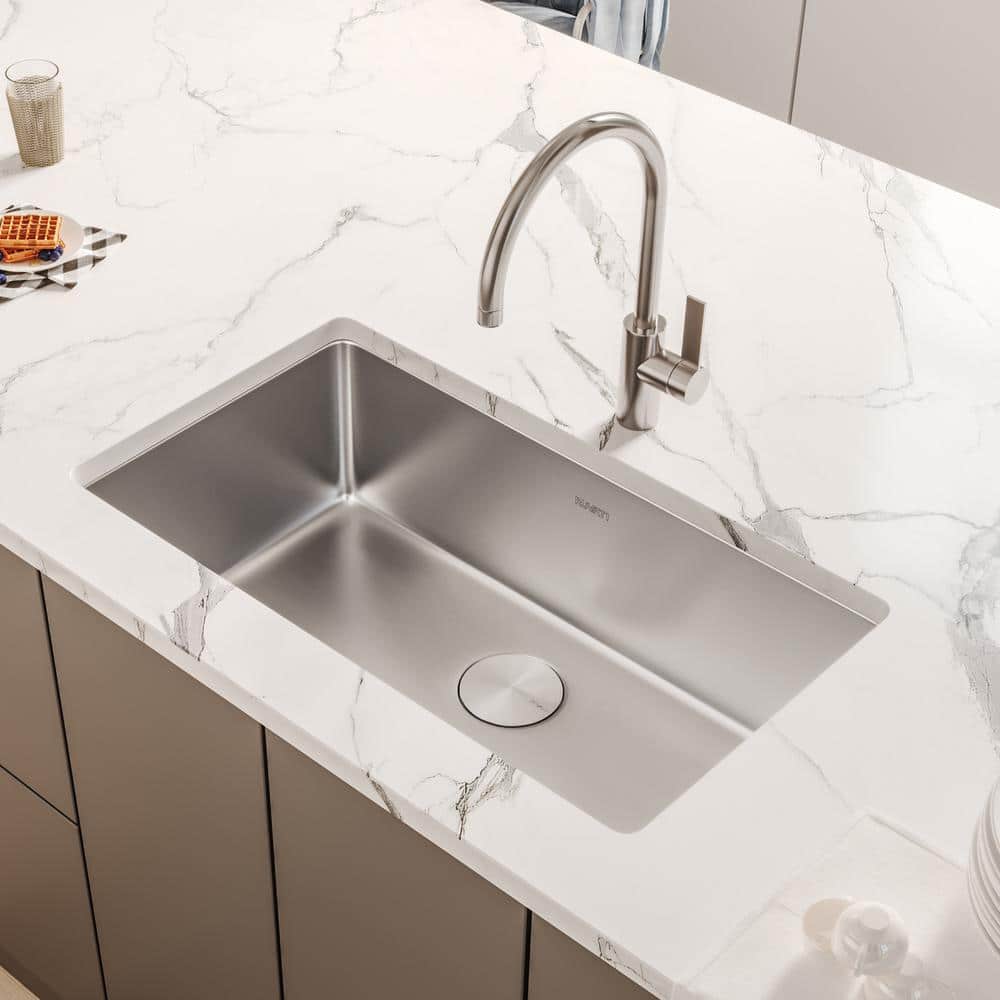 Ruvati 35" Stainless Steel Drop-In Single Bowl Kitchen Sink