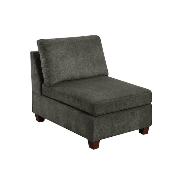 Benjara Remy Gray and Brown Fabric Side Chair