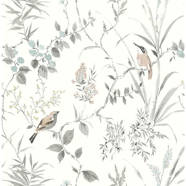 Chesapeake Imperial Garden Neutral Grey Non-Pasted Non-Woven Wallpaper Sample