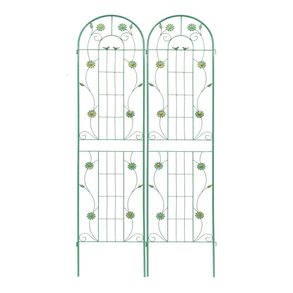 2-Pack 87 in. Green Iron Arch Garden Trellis, Fence Plant Trellis for Outdoor Climbing Roses Vines Support price history on PriceWatchPro