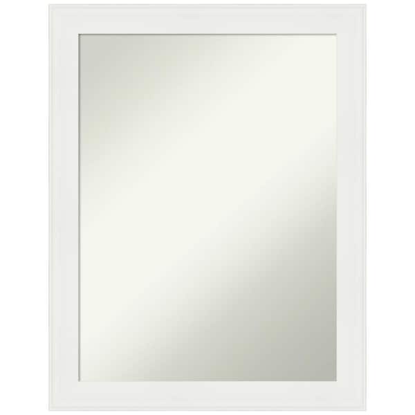 Amanti Art Vanity White Narrow 21.5 in. H x 27.5 in. W Framed Non-Beveled Wall Mirror in White