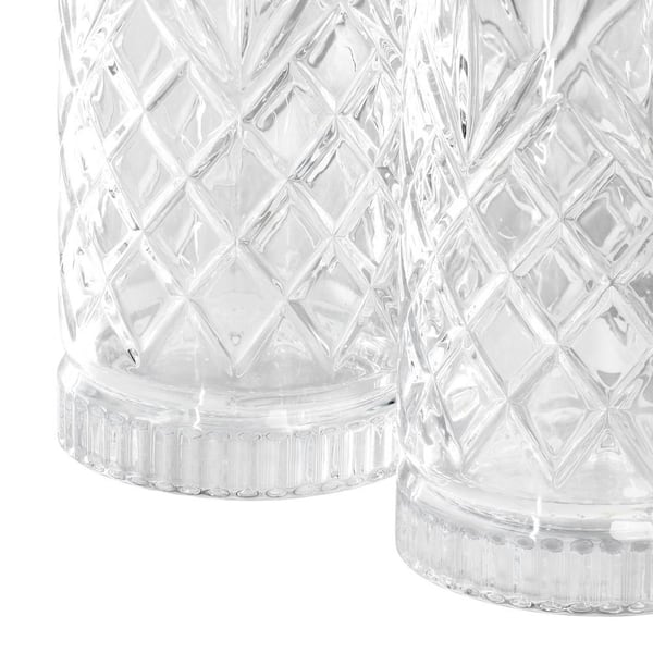 Gibson Home 4 Piece 16 Ounce Diamond Embossed Glass Tumbler Set 985121595M