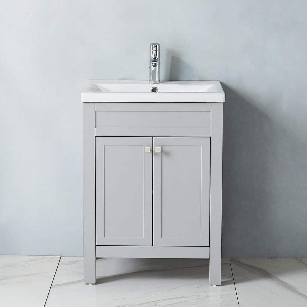 VAPSINT 24 in. W x 15 in. D x 32 in. H Single Bath Vanity in Pearl
