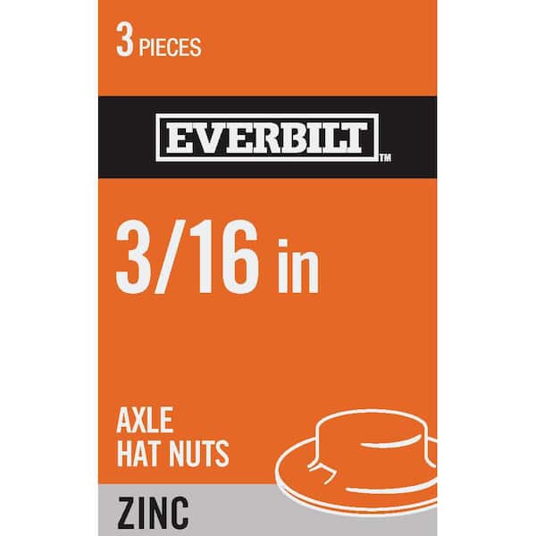 Everbilt 3/16 in. Zinc Plated Axle Hat Nut (3-Pack)