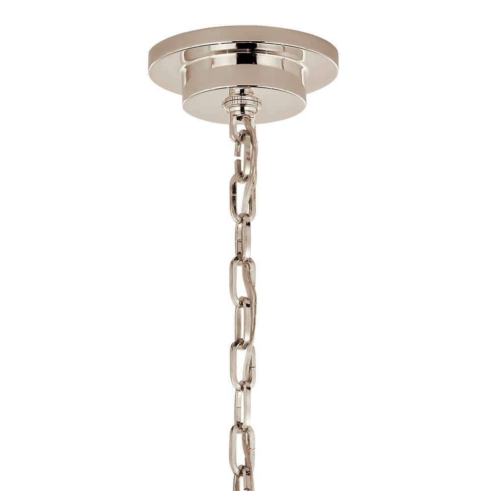 Polished Nickel 6-Light Candle Ring Chandelier