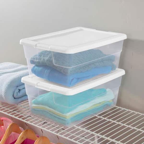  Rubbermaid Cleverstore 95 Quart Clear Stackable Large Plastic  Storage Containers with Lids for Office and Home Organization, Clear (4  Pack) : Everything Else