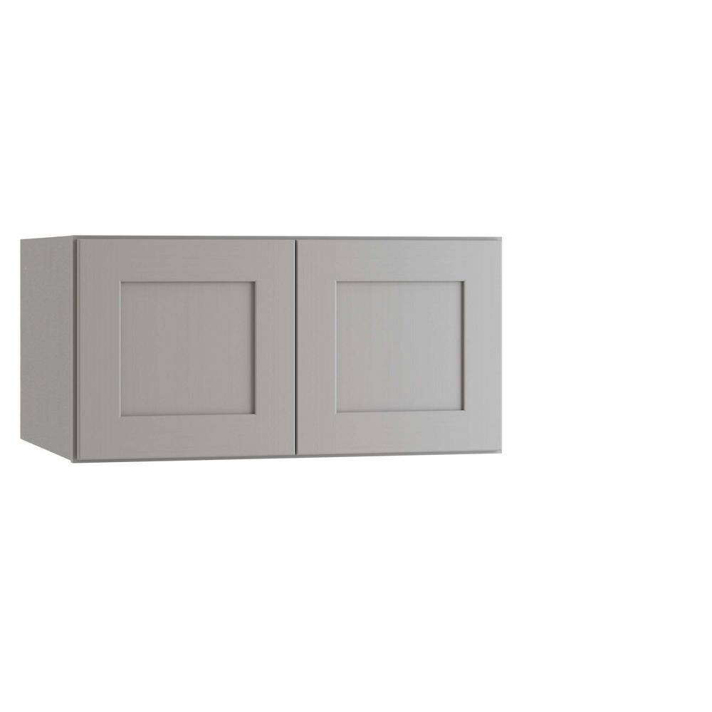 Newport 24 in. W x 12 in. D x 12 in. H Assembled Plywood Wall Kitchen Cabinet in Pearl Gray Painted with Soft Close