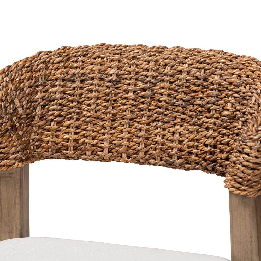 Chloe Bohemian Mahogany and Natural Rattan Dining Chair