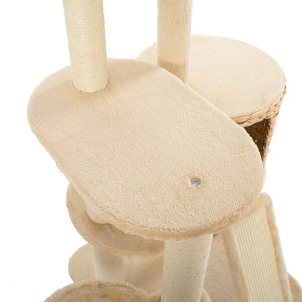 cenadinz Cat Tree 59 in. Cat Tower Cats Plush Multi-Level
