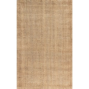 Signature Loom Handcrafted Farmhouse Jute Accent Rug (8 ft x 10 ft) - Soft  & Comfortable Jute Area Natural Rug to Bring a Sense of Peace & Relaxation