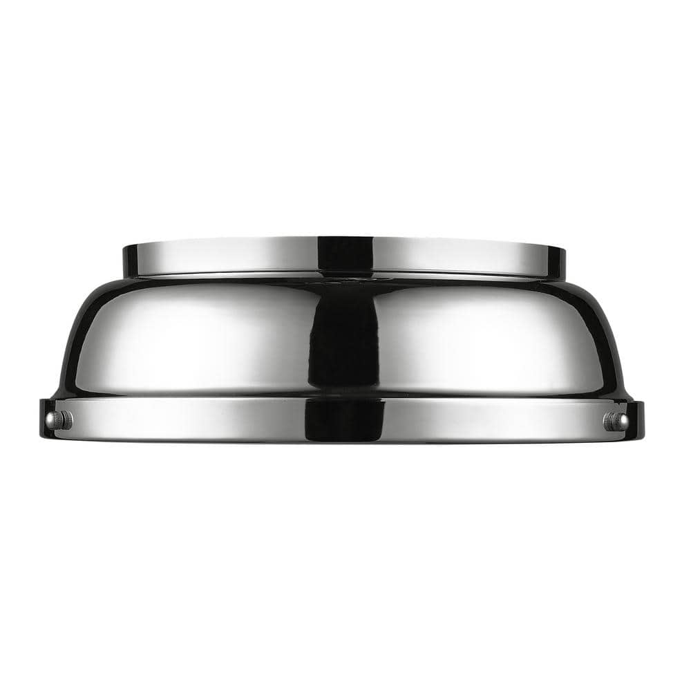 Transitional Duncan 14" Silver Chrome Glass Flush Mount