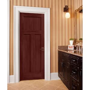 28 in. x 80 in. Craftsman Amaretto Stain Left-Hand Molded Composite Single Prehung Interior Door